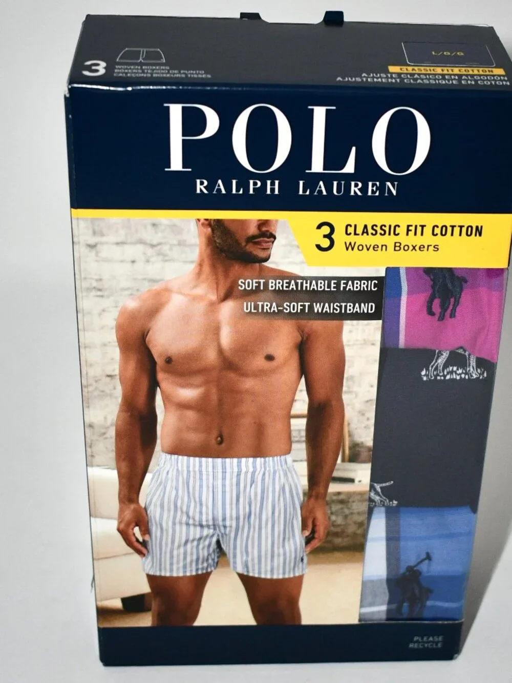 Polo Ralph Lauren Woven Boxers 3-Pack Summit Plaid Size: LARGE #NCWBP3SPA6 NWT